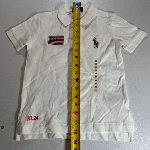 New New Polo Ralph Lauren White USA Polo Sz 4 / 4T boys - Picture 9 of 10
